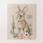 Boho Oaster Bunny Whimsical Pastel Puzzle (Vertikal)