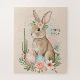 Boho Oaster Bunny Whimsical Pastel Puzzle