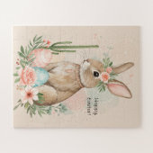 Boho Oaster Bunny Whimsical Pastel Puzzle (Horizontal)