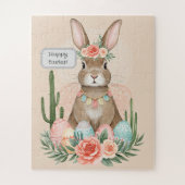 Boho Oaster Bunny Whimsical Pastel Puzzle (Vertikal)
