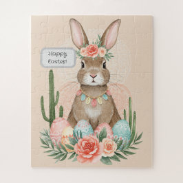 Boho Oaster Bunny Whimsical Pastel Puzzle