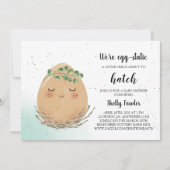 Boho Oaster Egg Babydusche Einladung - Braun Ei (Vorderseite)