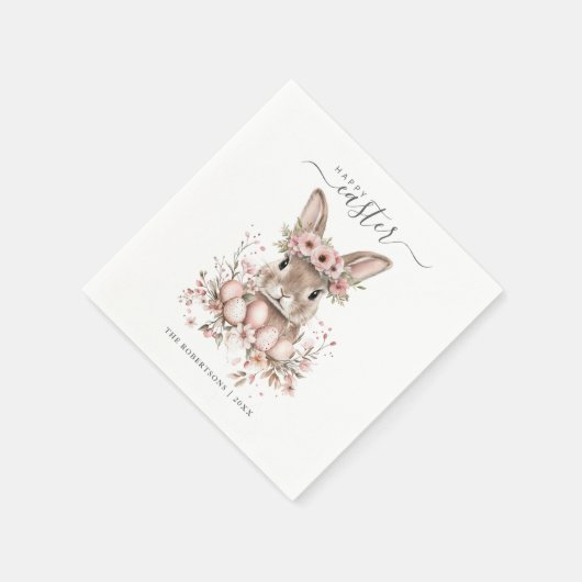 Boho Oaster Hübsch Bunny Blush Blumeneier Serviette (Ecke)