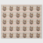 Boho Oaster personalisiertes Foto und Name Geschenkpapier (Flach)