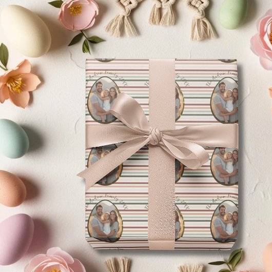 Boho Oaster personalisiertes Foto und Name Geschenkpapier