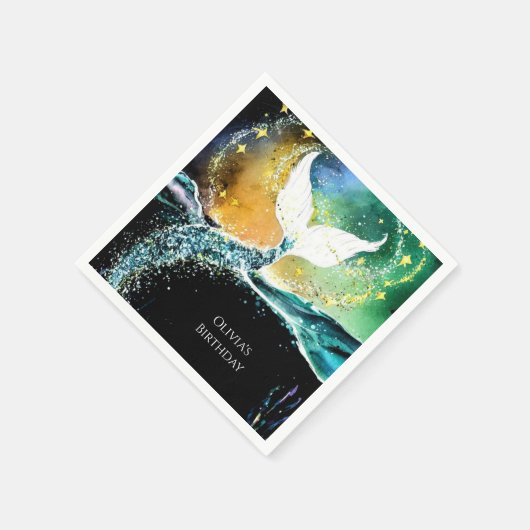 Boho Ocean Mermaid Birthday Serviette (Ecke)