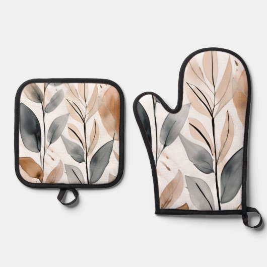 Boho Ofenhandschuh & Topflappen-Set (Vorderseite)