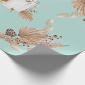 Boho Oh Baby Bassinet Turquoise Baby Dusche Geschenkpapier (Ecke)