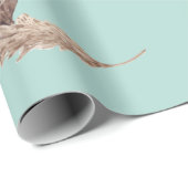 Boho Oh Baby Bassinet Turquoise Baby Dusche Geschenkpapier (Rolleneckpunkt)