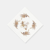 Boho Oh Baby Bassinet White Baby Dusche Napkins Serviette (Ecke)