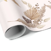 Boho Oh Baby Brown Pink Bassinet Personalisiert II Geschenkpapier (Rolleneckpunkt)