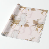 Boho Oh Baby Brown & Pink Bassinet Roll Geschenkpapier (Ungerollt)