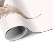 Boho Oh Baby Brown Rosa Name Anreisedatum Geschenkpapier (Rolleneckpunkt)