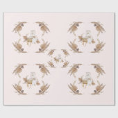 Boho Oh Baby Brown und Pink Bassinet Große Rolle Geschenkpapier (Flach)