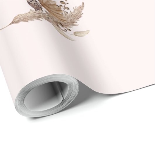 Boho Oh Baby Brown und Pink Bassinet Große Rolle Geschenkpapier (Rolleneckpunkt)