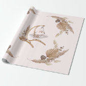 Boho Oh Baby Brown und Pink Swing Geschenkpapier (Ungerollt)
