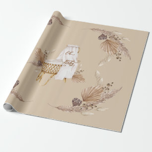Boho Oh Baby Brown und Tan Bassinet Geschenkpapier