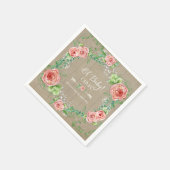 BOHO Oh Baby Girl Dusche Arrow Blume Crown Wood Serviette (Ecke)