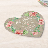 Boho Oh Baby Girl Dusche Rosen Rustikales Holz Untersetzer (angewinkelt)