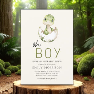 Boho Oh Boy Dinosaur Baby Boy Dusche Einladung