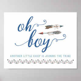 Boho Oh Boy Tribal Baby Dusche Schild