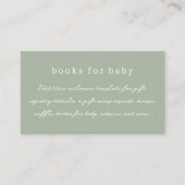 Boho Olive Green Minimal Calligraphy Baby Shower Begleitkarte (Vorderseite)