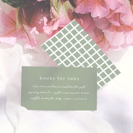 Boho Olive Green Minimal Calligraphy Baby Shower Begleitkarte