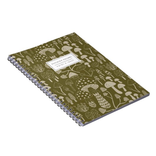 Boho Olive Green Mushroom-Notebook Notizblock (Rechte Seite)