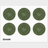 Boho Olive Green Wedding Thank You Favor Runder Aufkleber (Blatt)