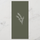 Boho Olive Green Wildblume Wedding Flat Menu Menükarte (Rückseite)