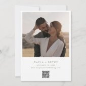 Boho Olive Wildflower QR-Code Foto-Kalender  Save The Date (Rückseite)