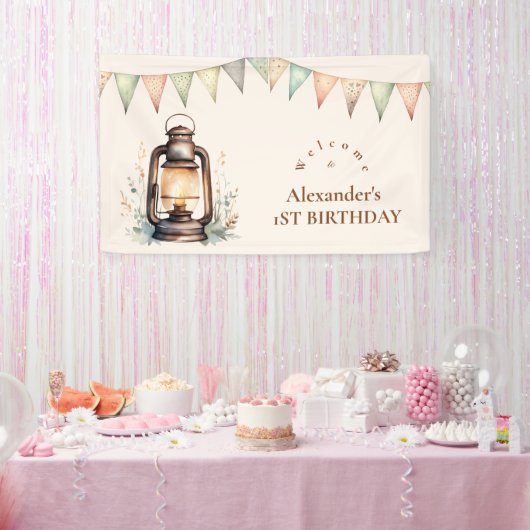 Boho One Happy Camper 1. Geburtstag Party Banner (Party)