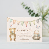 Boho One Happy Camper 1. Geburtstag Party Dankeskarte (Stehend Vorderseite)