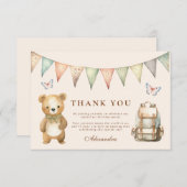 Boho One Happy Camper 1. Geburtstag Party Dankeskarte (Vorne/Hinten)