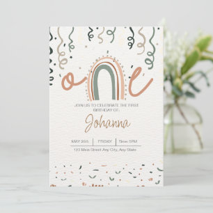 Boho ONEderful Birthday Einladung