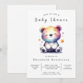 Boho Online Bear Baby Dusche Einladung (Vorne/Hinten)