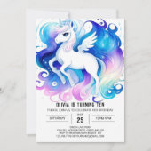 Boho Online Pony Birthday Einladung (Vorderseite)