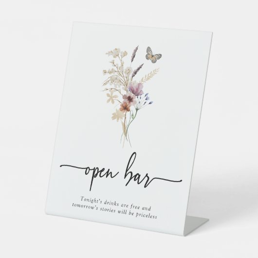 Boho Open Bar Sockelschild (Vorderseite)