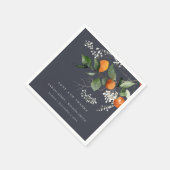 Boho Orange Blossom Botanische Hochzeit Napkins Serviette (Ecke)