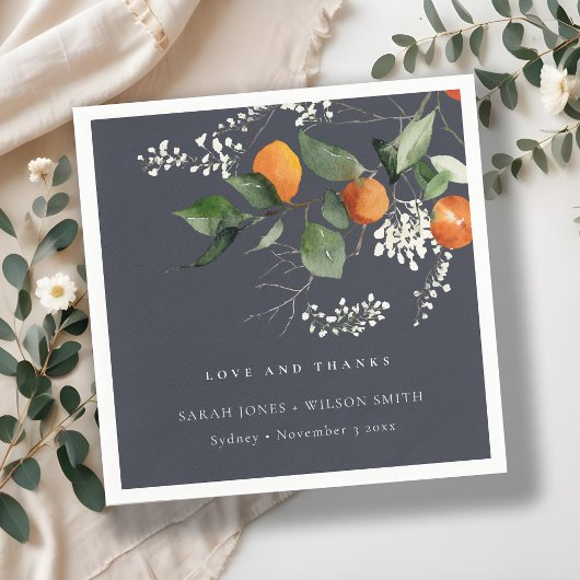 Boho Orange Blossom Botanische Hochzeit Napkins Serviette