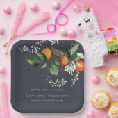 Boho Orange Blossom Botanische Hochzeit Pappteller (Party)