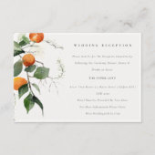 Boho Orange Blossom Botanische Hochzeitsempfehlung Begleitkarte (Vorderseite)
