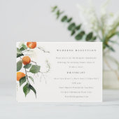 Boho Orange Blossom Botanische Hochzeitsempfehlung Begleitkarte (Stehend Vorderseite)
