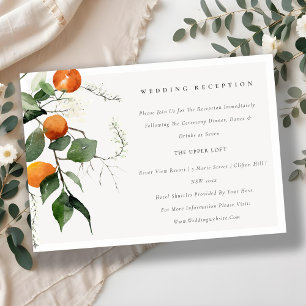Boho Orange Blossom Botanische Hochzeitsempfehlung Begleitkarte