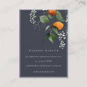 Boho Orange Blossom Botanische Hochzeitswebsite Begleitkarte (Vorderseite)
