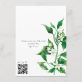 Boho Orange Blossom QR Code Wedding Begleitkarte (Rückseite)