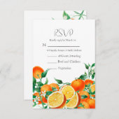 Boho Orange Blossom QR Code Wedding RSVP Karte (Vorne/Hinten)