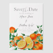Boho Orange Blossom Save the Date Pergament Einladungen (Vorderseite)