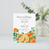 Boho Orange Blossom Save the Date Postkarte (Stehend Vorderseite)