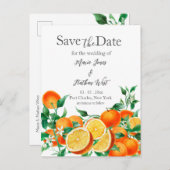 Boho Orange Blossom Save the Date Postkarte (Vorne/Hinten)